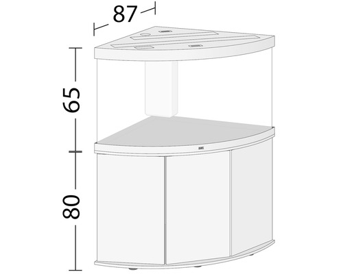 JUWEL Trigon 350 SBX aquariumcombinatie met LED-verlichting, filter, verwarming en zwarte kast