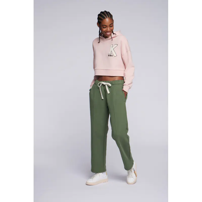 ORGANIC BIG-K CROP HOODIE ROSE SWEAT Coton Femme