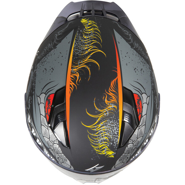 Stormer - Casque ZS 601 Dragon Noir Mat / Argent / Jaune / Rouge