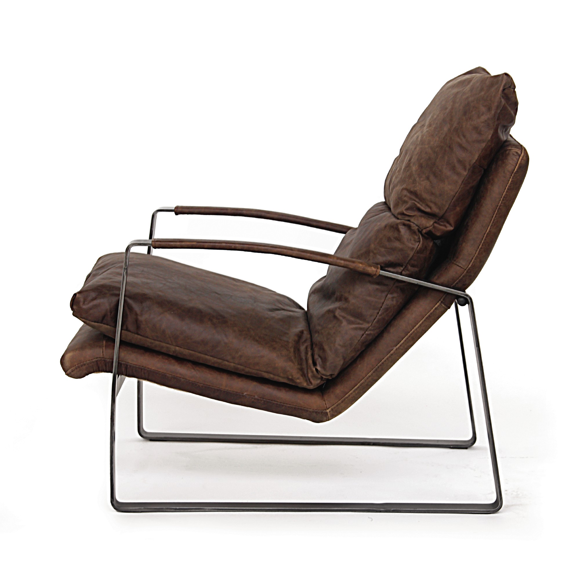 Ledersessel 'Posto', braun, graphit, B 64 cm, H 90 cm, T 96 cm von fischer's lagerhaus