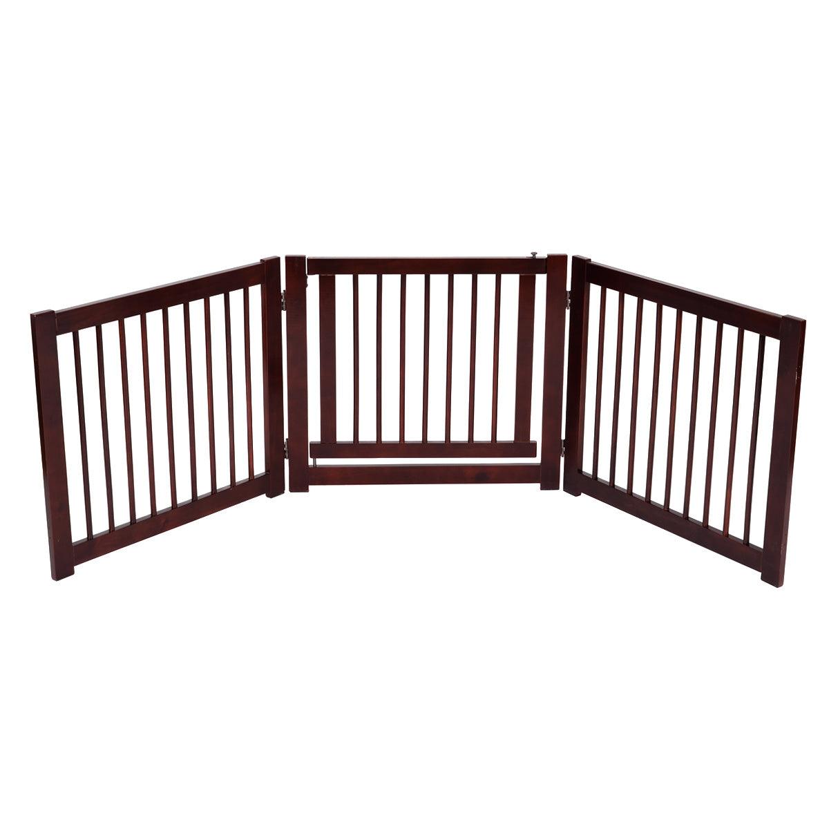 Barrière de porte pour chien pliable barrière de sécurité pour animaux en bois de pin 206 x 61cm