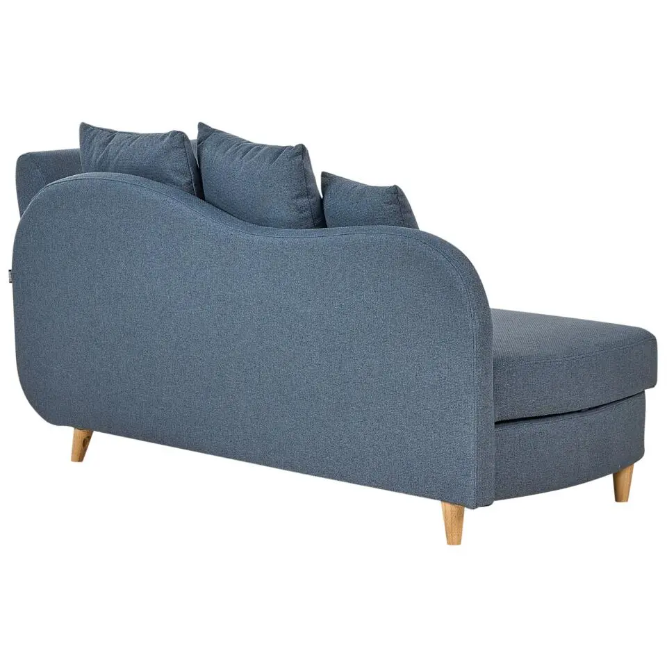 MERI II - Chaise longue met opbergruimte - Blauw - Rechts - Fluweel