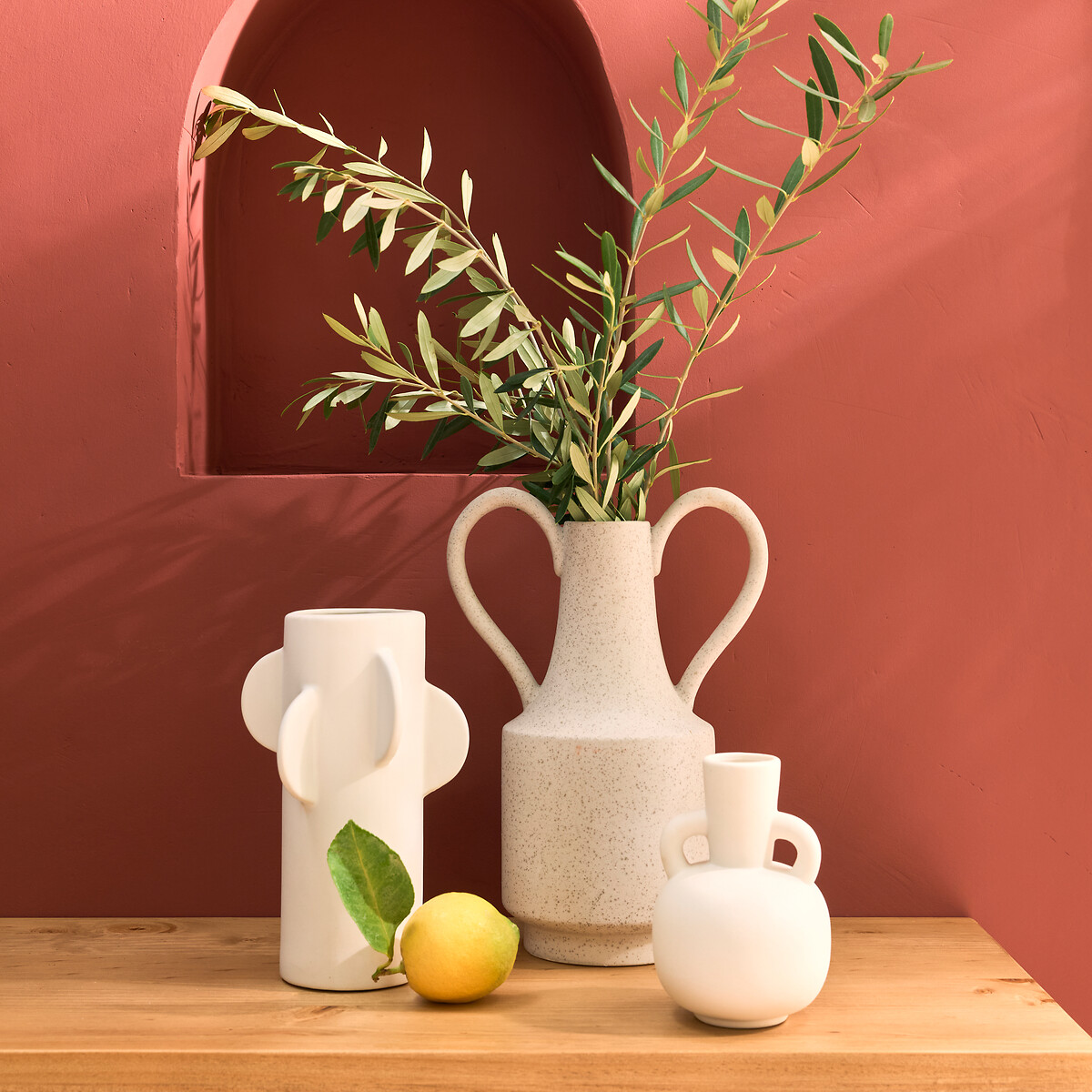 LA REDOUTE INTERIEURS<br>Vaso decorativo de cerâmica Alt.16 cm, Kuza