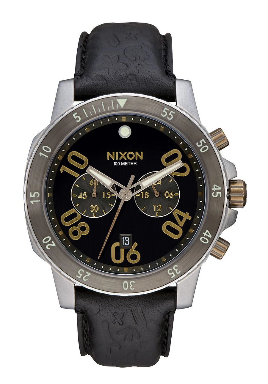 Nixon The Ranger Chrono Leather Black Brass A9402222