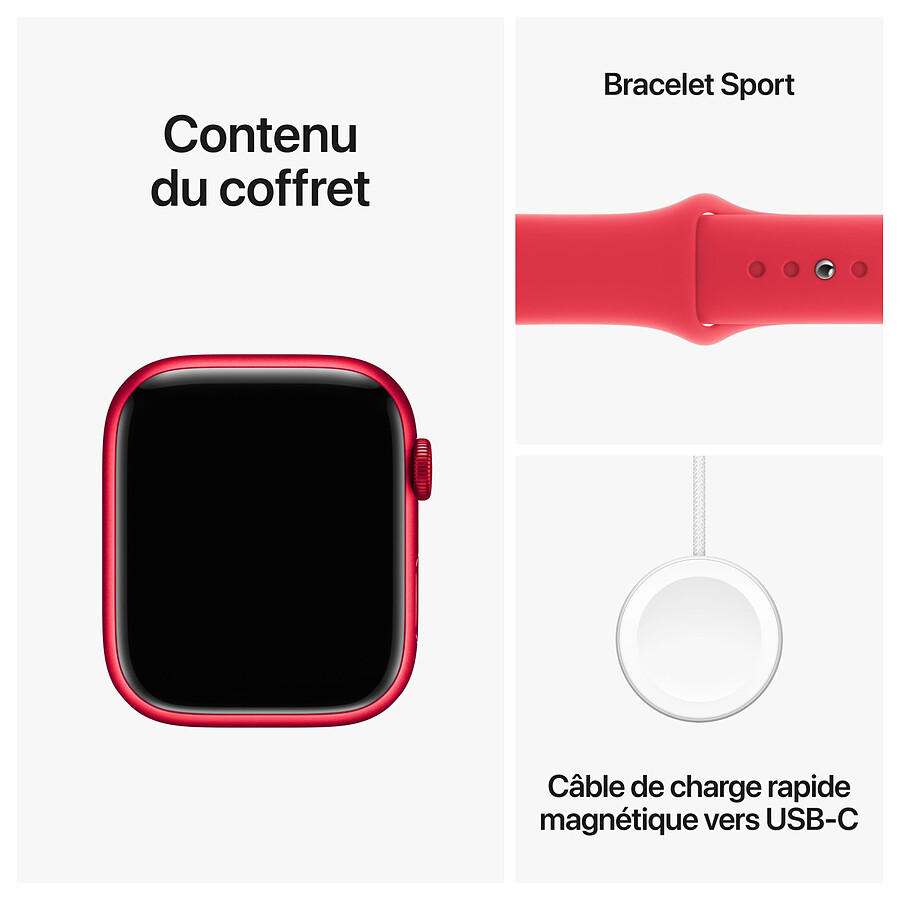 Apple Watch Series 9 GPS + Cellular - Aluminium (PRODUCT)RED - Bracelet Sport Band - 45 mm - Taille M/L