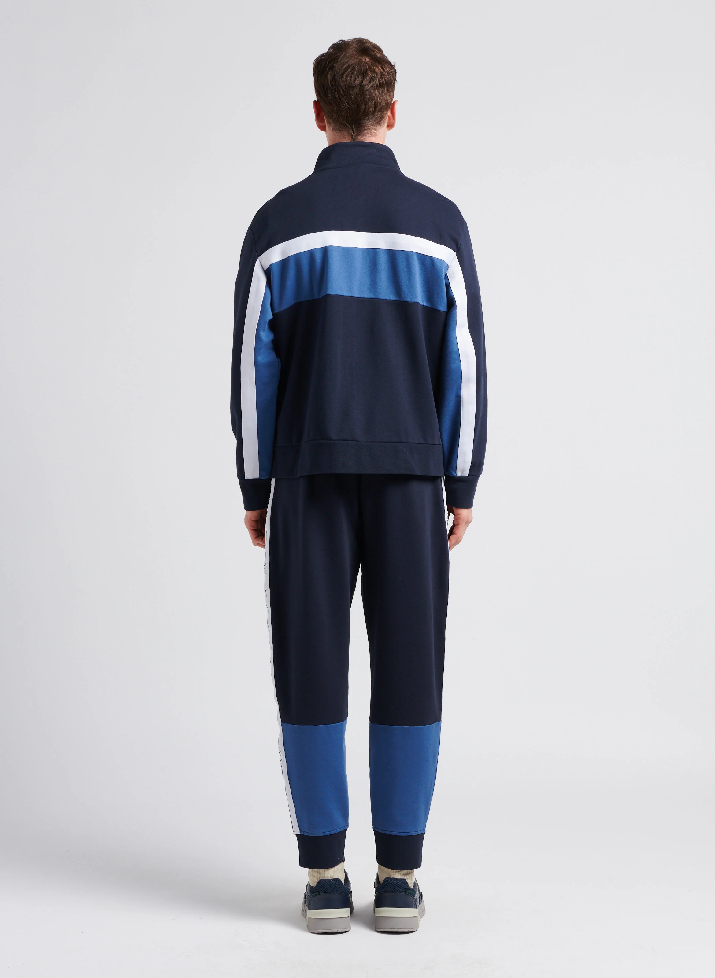 Sweat col montant en coton mélangé | Bleu