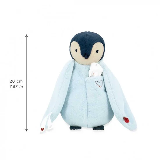 Peluche à bisous manchot   Bleu        20 cm   de               Kaloo