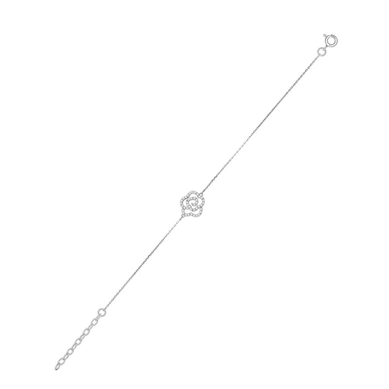 Bracelet Femme - Oxyde de zirconium - Argent 925 - Longueur : 18 cm