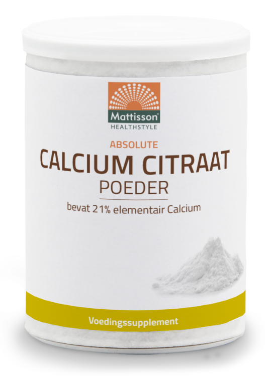 Mattisson Calcium citraat poeder - 21% elementair calcium 125 gram