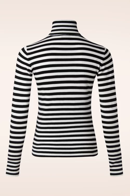 Zilch High Neck Two Tone top in zwart en wit