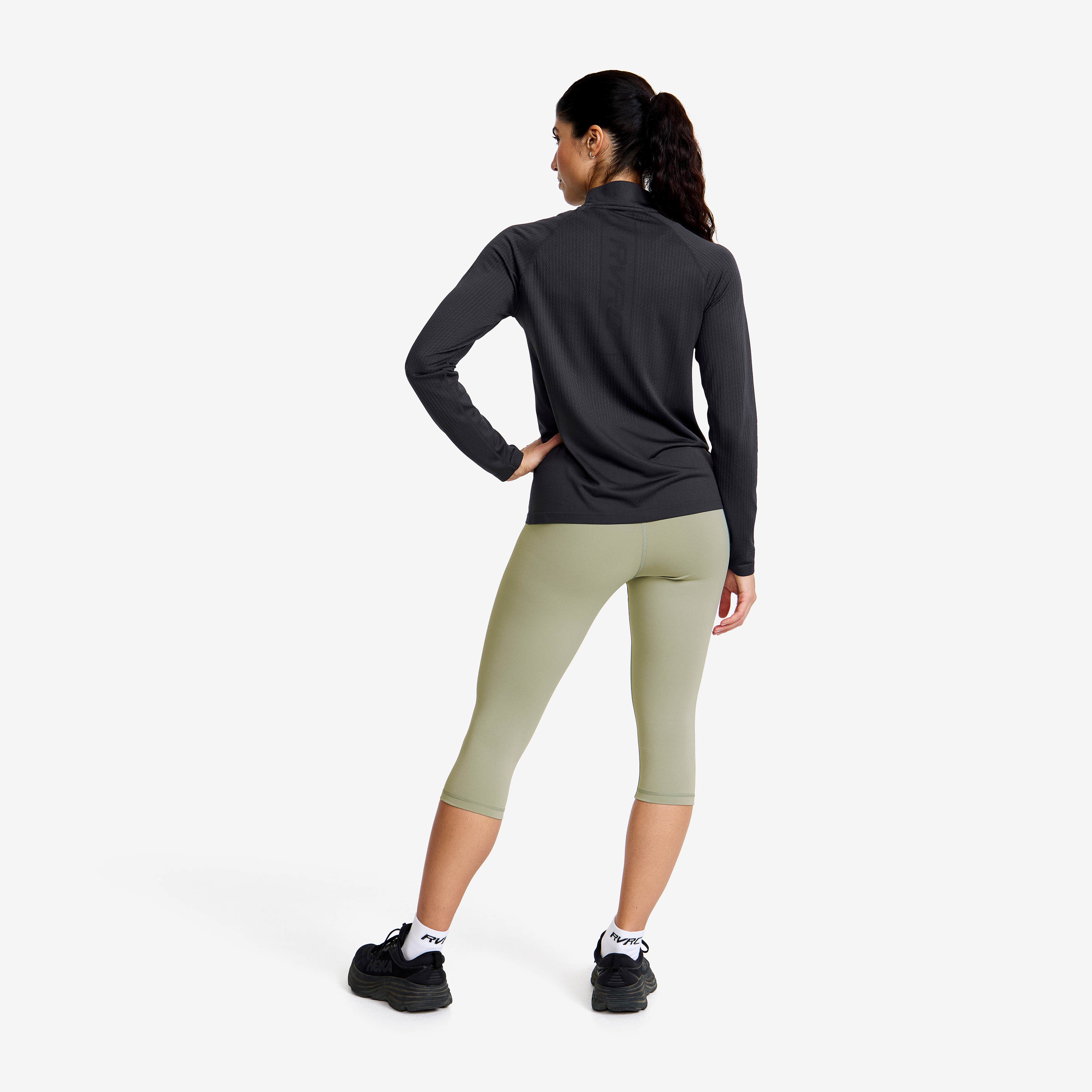 Focus Half-zip Seamless Top Dame Anthracite