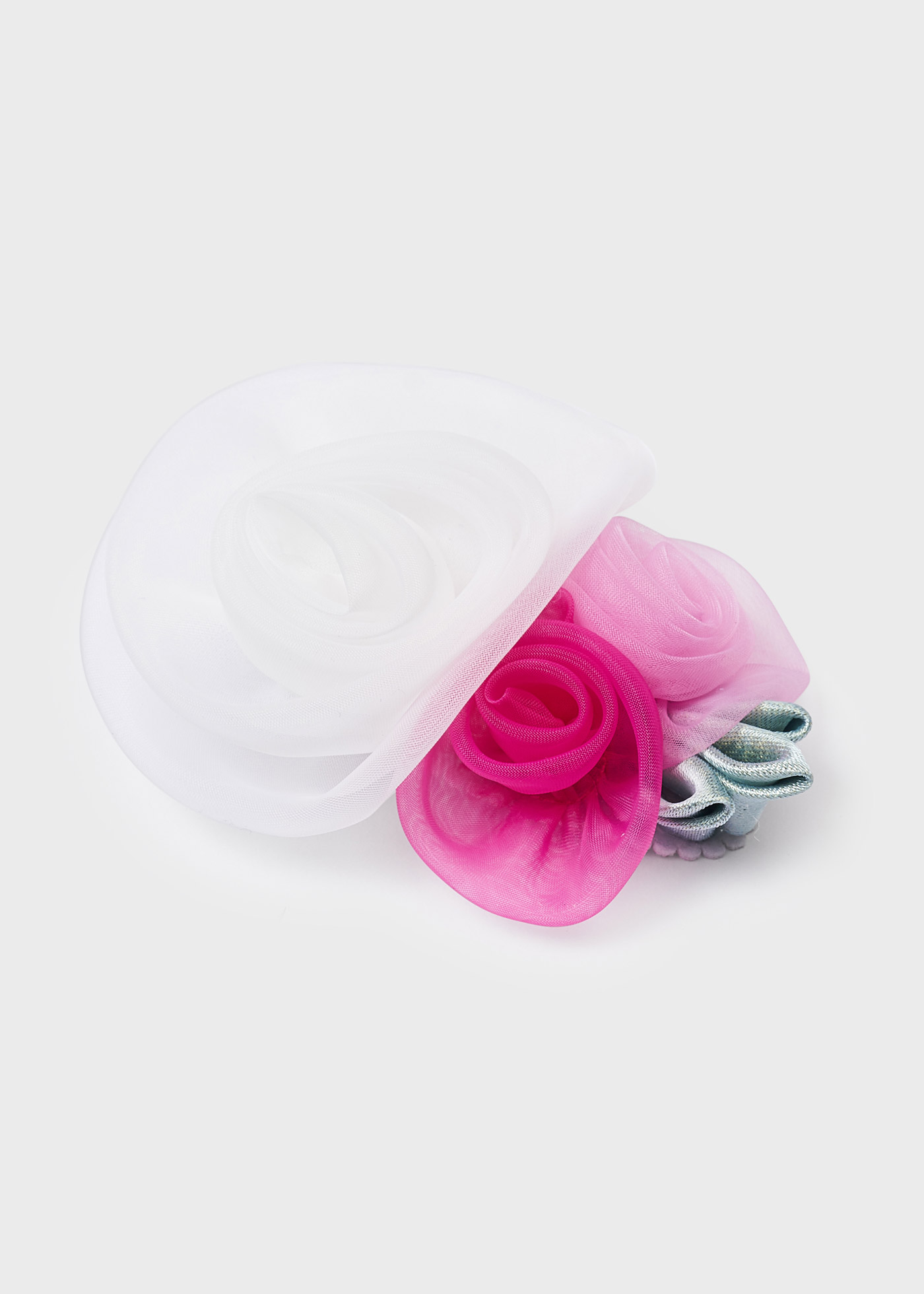 Presilha de cabelo com aplique floral para menina
