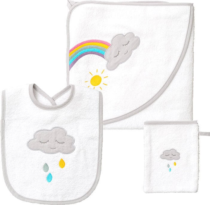 Smithy Frottier-Set WOLKE 3-teilig weiß
