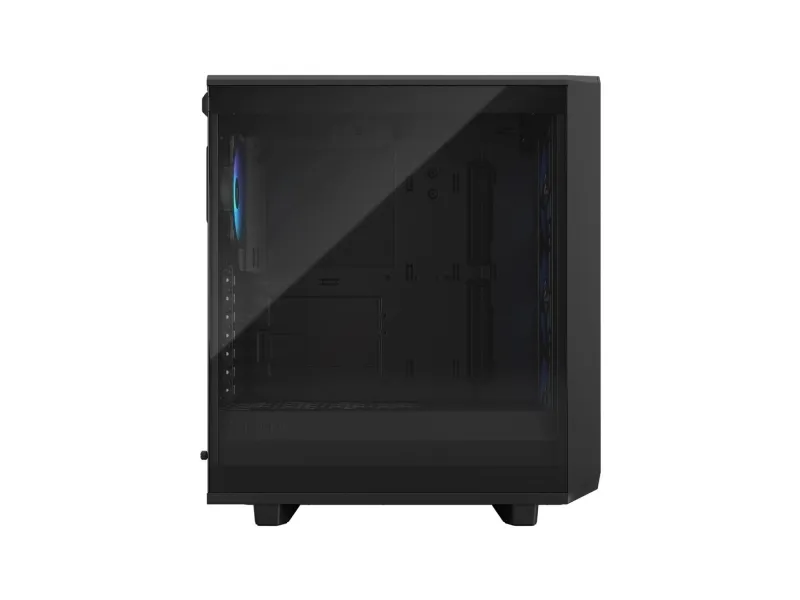 Fractal Design Meshify 2 Compact Lite - Mid tower - ATX - sidepanel med vindue (hærdet glas) - ingen strømforsyning (ATX) - sort TG-lystone - USB/Lyd