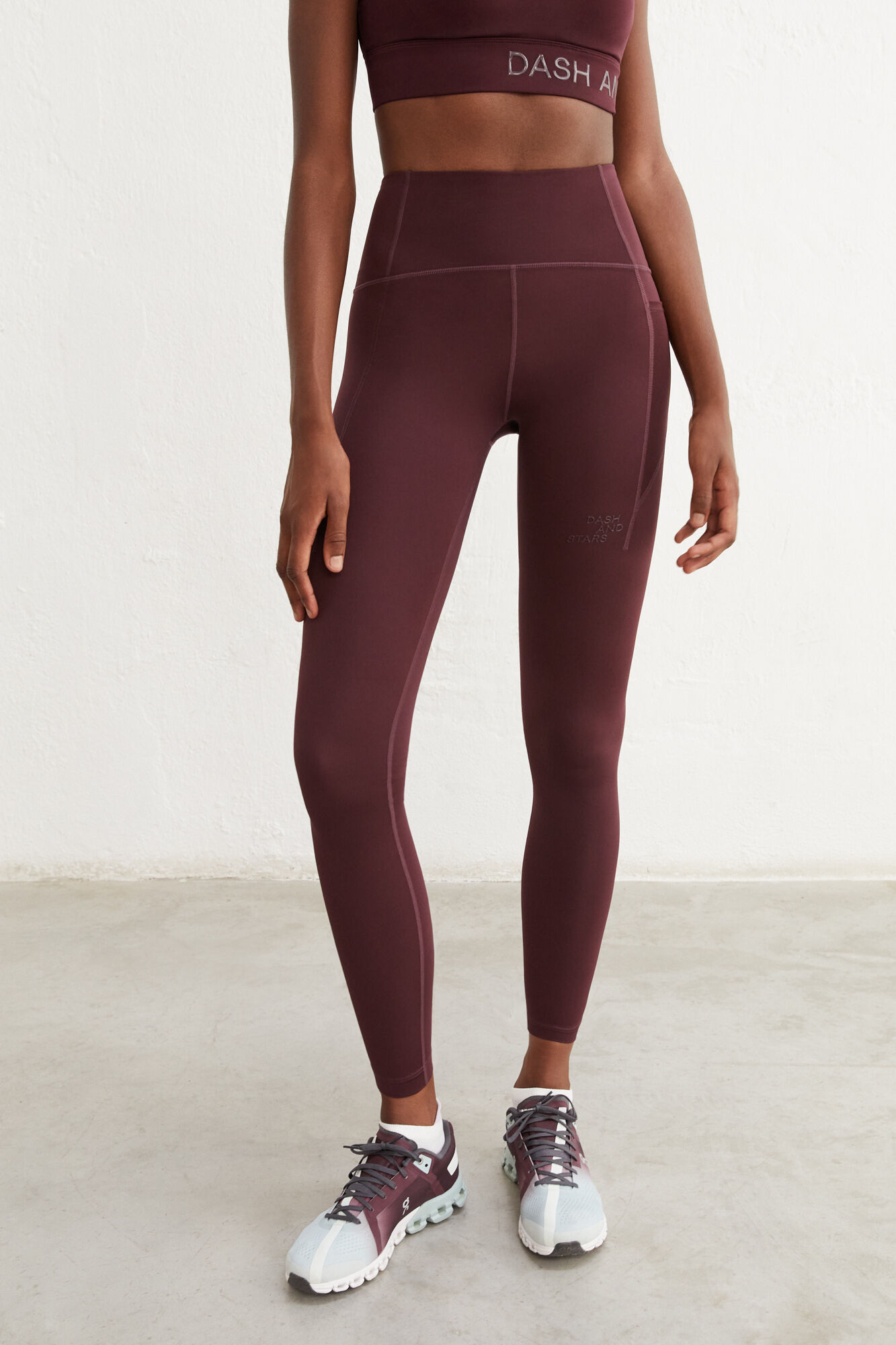 Leggings compridas elásticas 4D roxas - Rosa