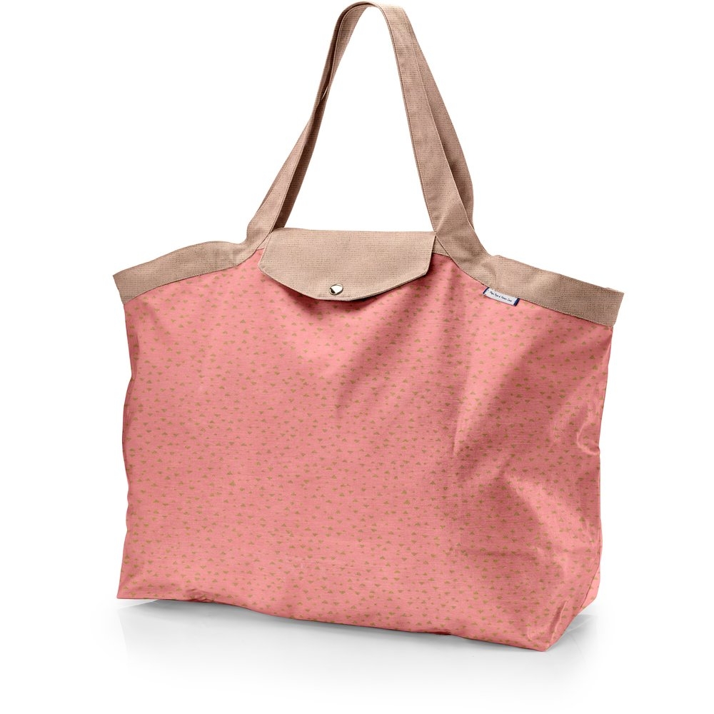 Grand Sac Cabas En Tissu Triangle Or Poudré