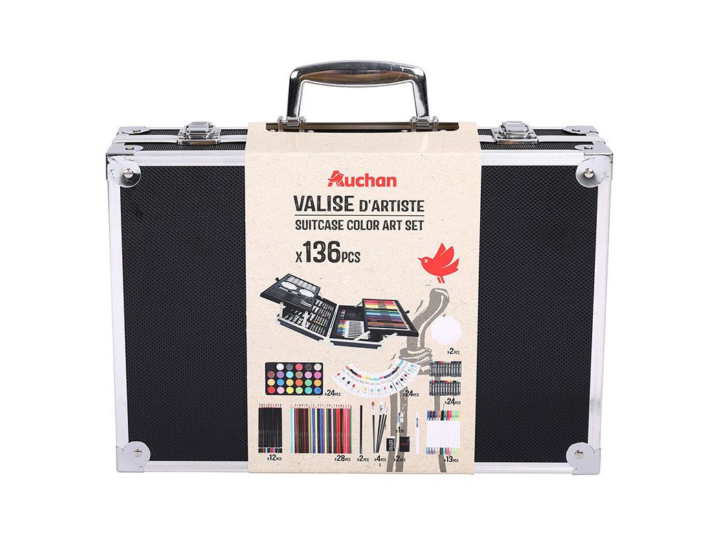 CAIXA PINTURA AUCHAN ALUMINIO 136 PEÇAS