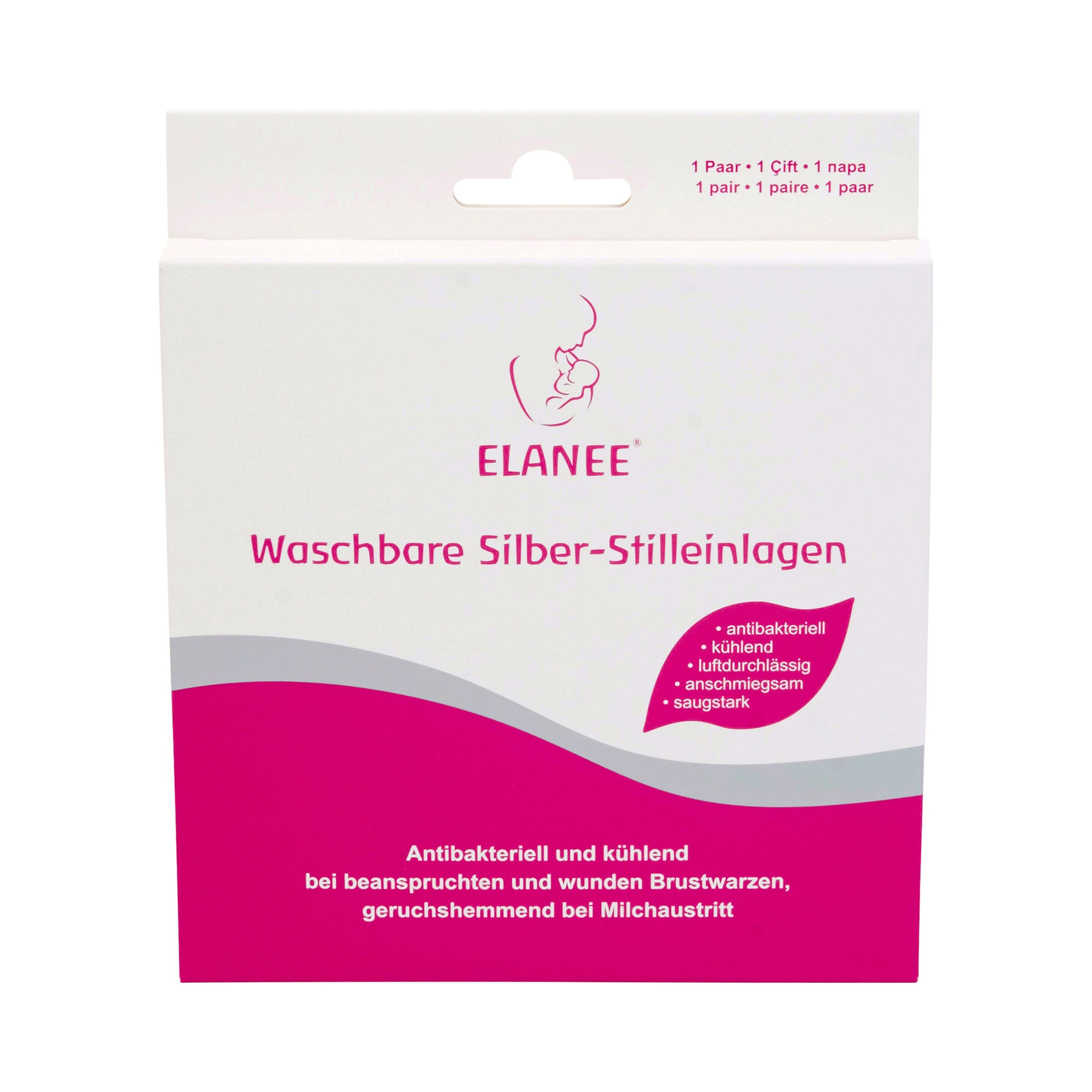 Elanee 2er-Pack Stilleinlagen mit Silber, waschbar