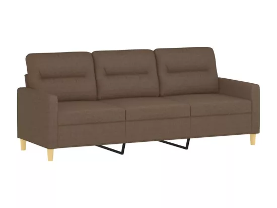 Ensemble de canapés 2 pièces avec coussins Marron Tissu