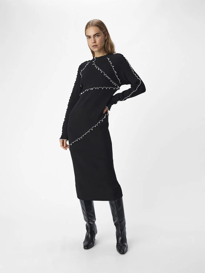 Object OBJJANNE KNIT SLI L/S DRESS 136 Multi