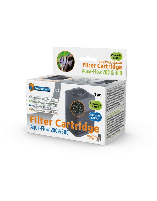 Superfish Aquaflow 200\/300 Filter Crystal Clear Cartridge - Filtermateriaal - 11.5x11x6.5 cm Zwart