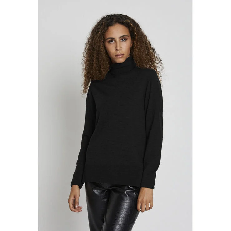 Bruuns Bazaar CharleneBBRoll Neck knit Black