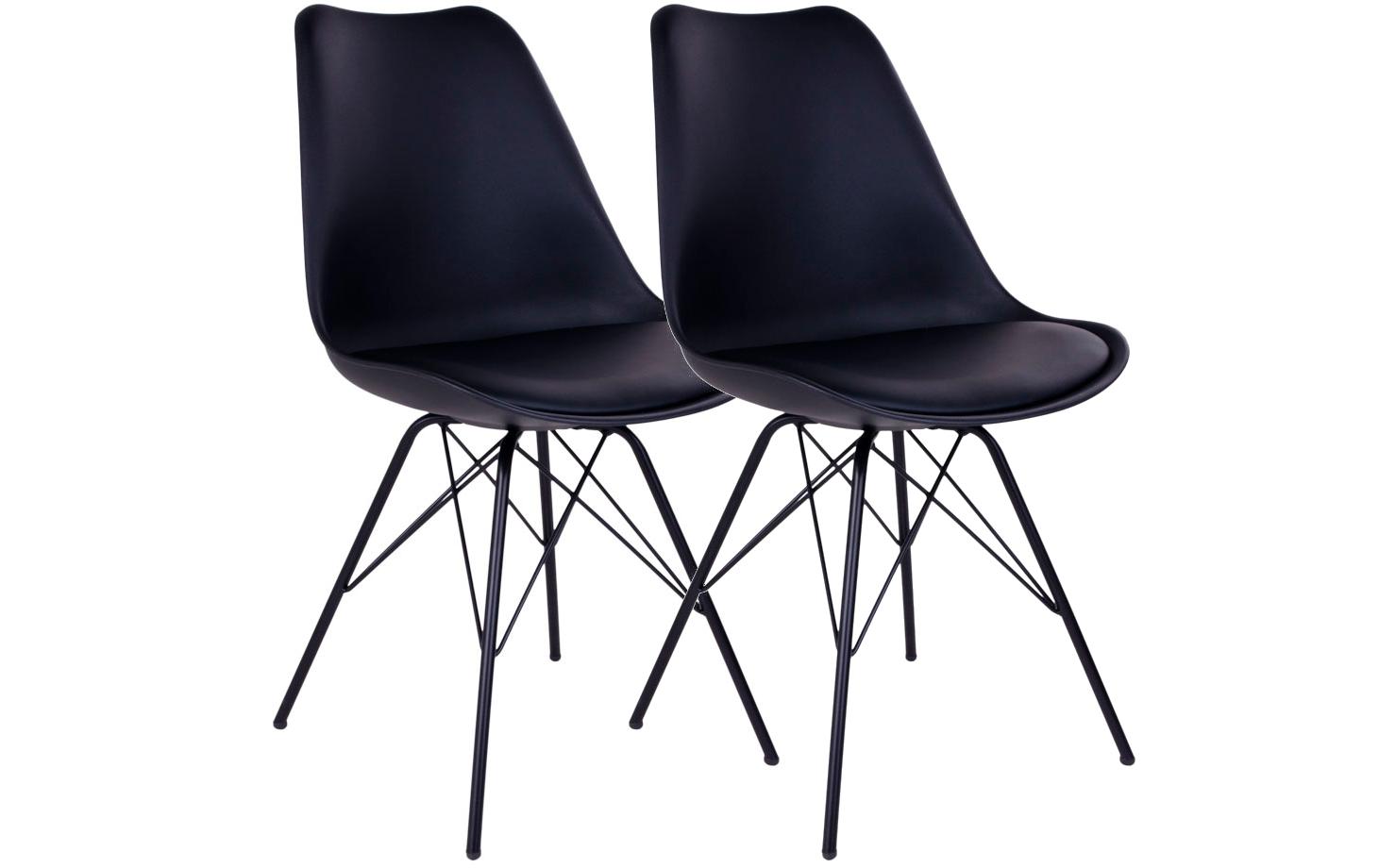 Stuhl Oslo 2 Stück, 57 x 86 cm, Schwarz<br>Robuste Esszimmerstühle