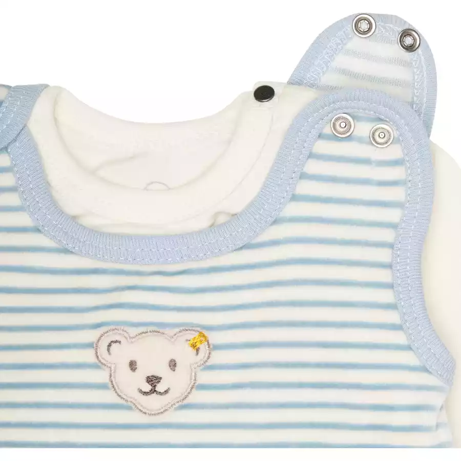 Steiff Strampler-Set stripes celestail blue