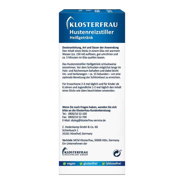 Klosterfrau Hustenreiz-Stiller Heißgetränk Pulver, 10X5 g