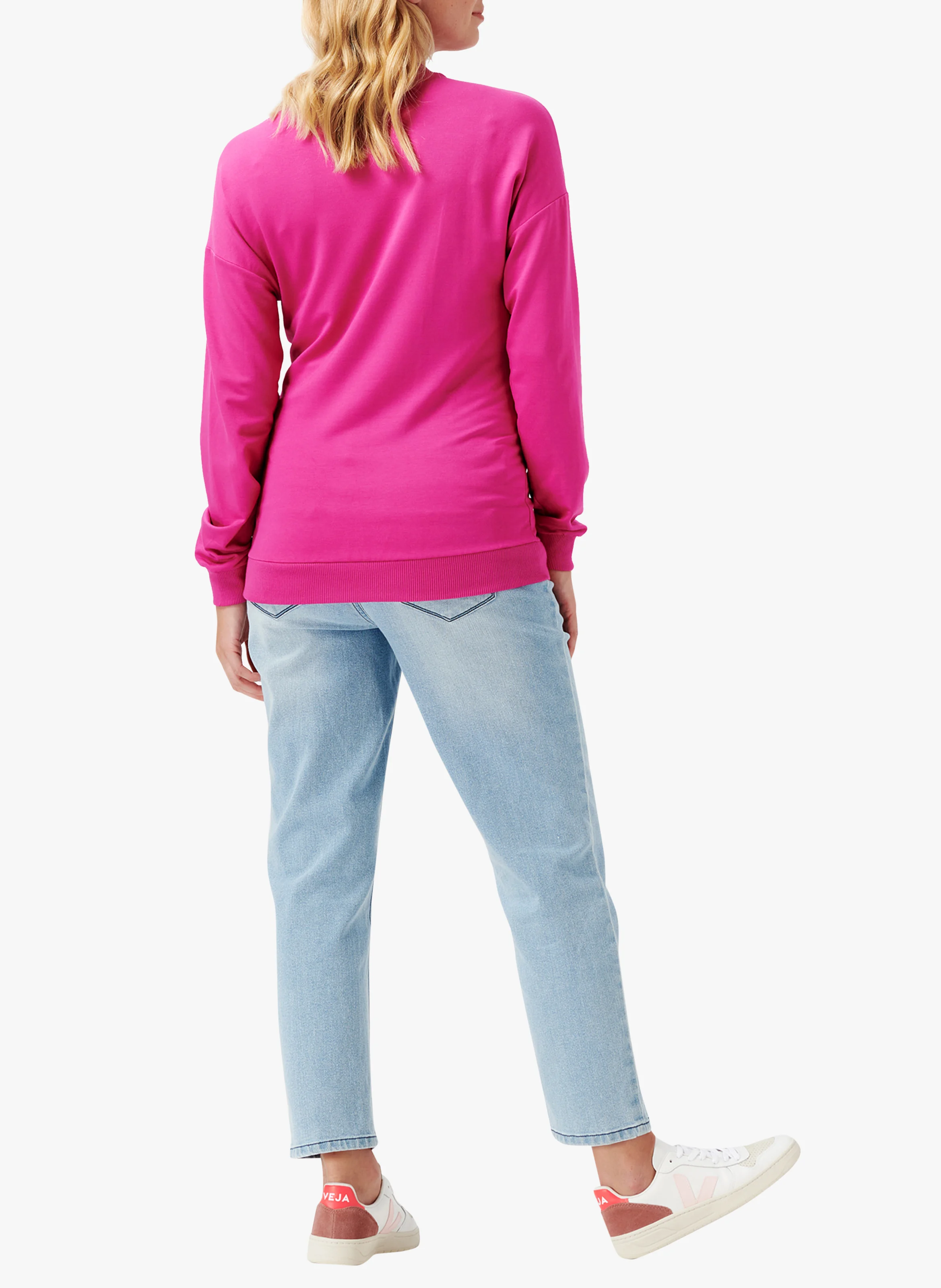 ALCOY - Pull col rond en viscose | Rose