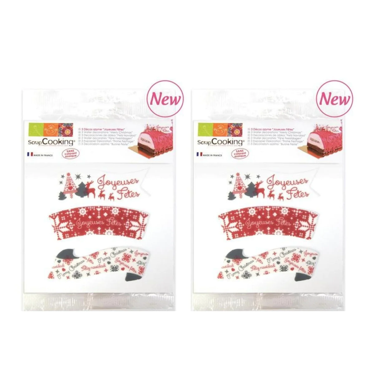 Décorations azyme Joyeuses Fêtes Scrapcooking