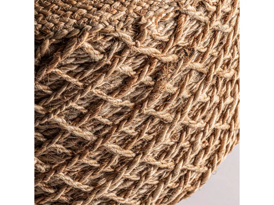 Repose- pied en jute marron 43x43x45 cm
