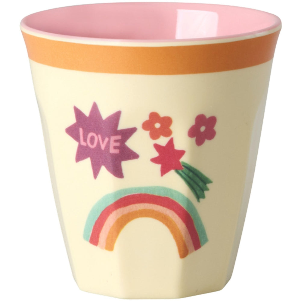 Køb Rice Melamin Kids Kop Med Hero Print - Pink - Small - 6 Pak - 160 Ml