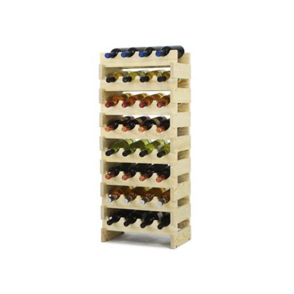 PROREGAL Wijnrek Vinoteca Flex HxBxD 90 x 47 x 29 cm 32 Flessen Massief grenenhout Natuurlijk Onbehandeld