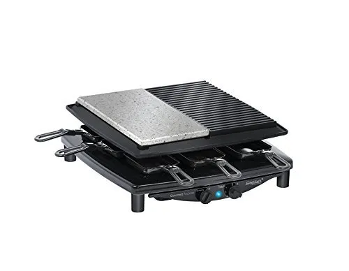 Steba RC 4 plus deluxe - Raclette/grill/varme sten - 1.5 kW - sort