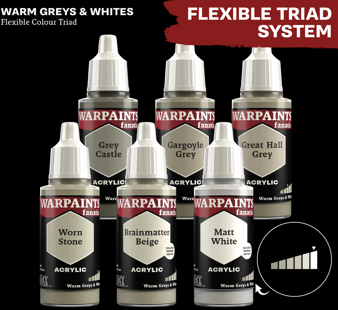 The Army Painter  Warpaints Fanatic: Warm Greys & White, Grey Castle (18 ml)    Warme Grautöne & strahlendes Weiß