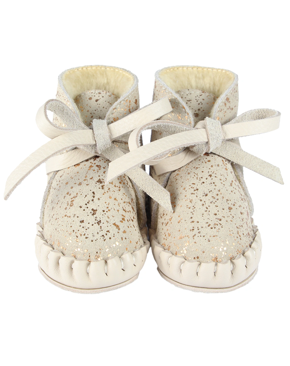 Krabbelschuhe PINA EXCLUSIVE gefüttert in cream metallic
