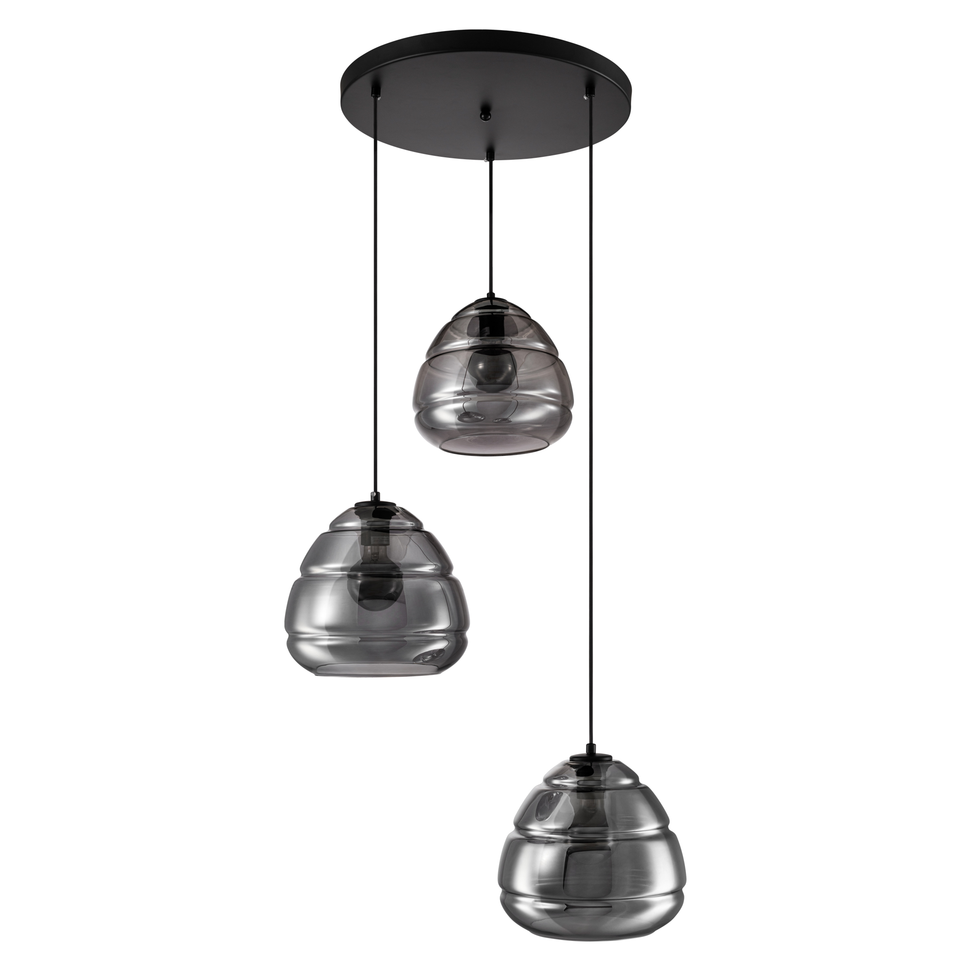 Hanglamp Belmond 3 lichts rond zwart