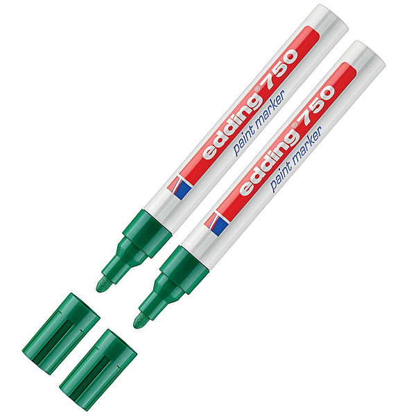 Marqueur peinture Edding 750 coloris vert, lot de 2