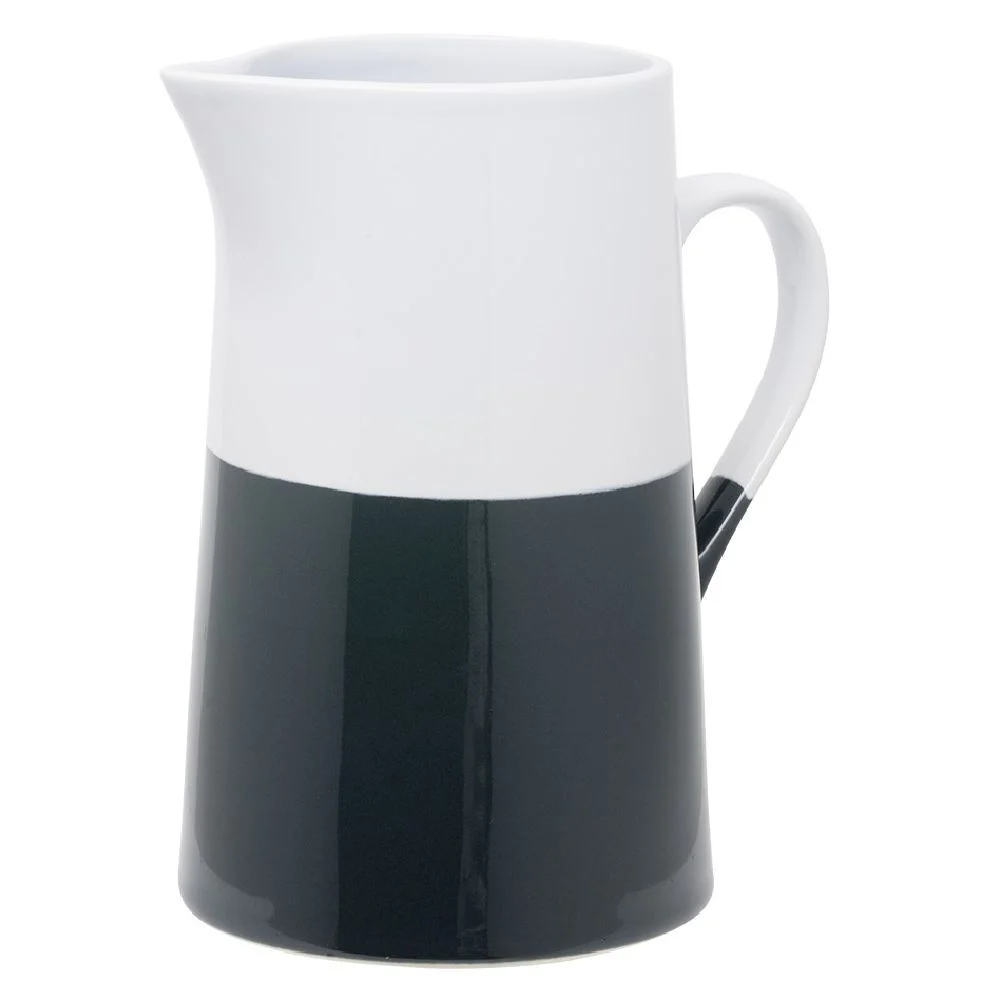 Carafe faïence blanc et gris Ø10,5xH19,5cm 1,2L