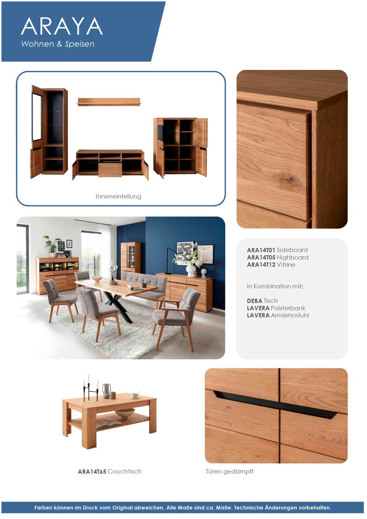 MCA living Wohnwand »Araya Wohnkombination I« Komplett-Set, optional: Glaskantenbeleuchtung, 4 Stk. tlg.