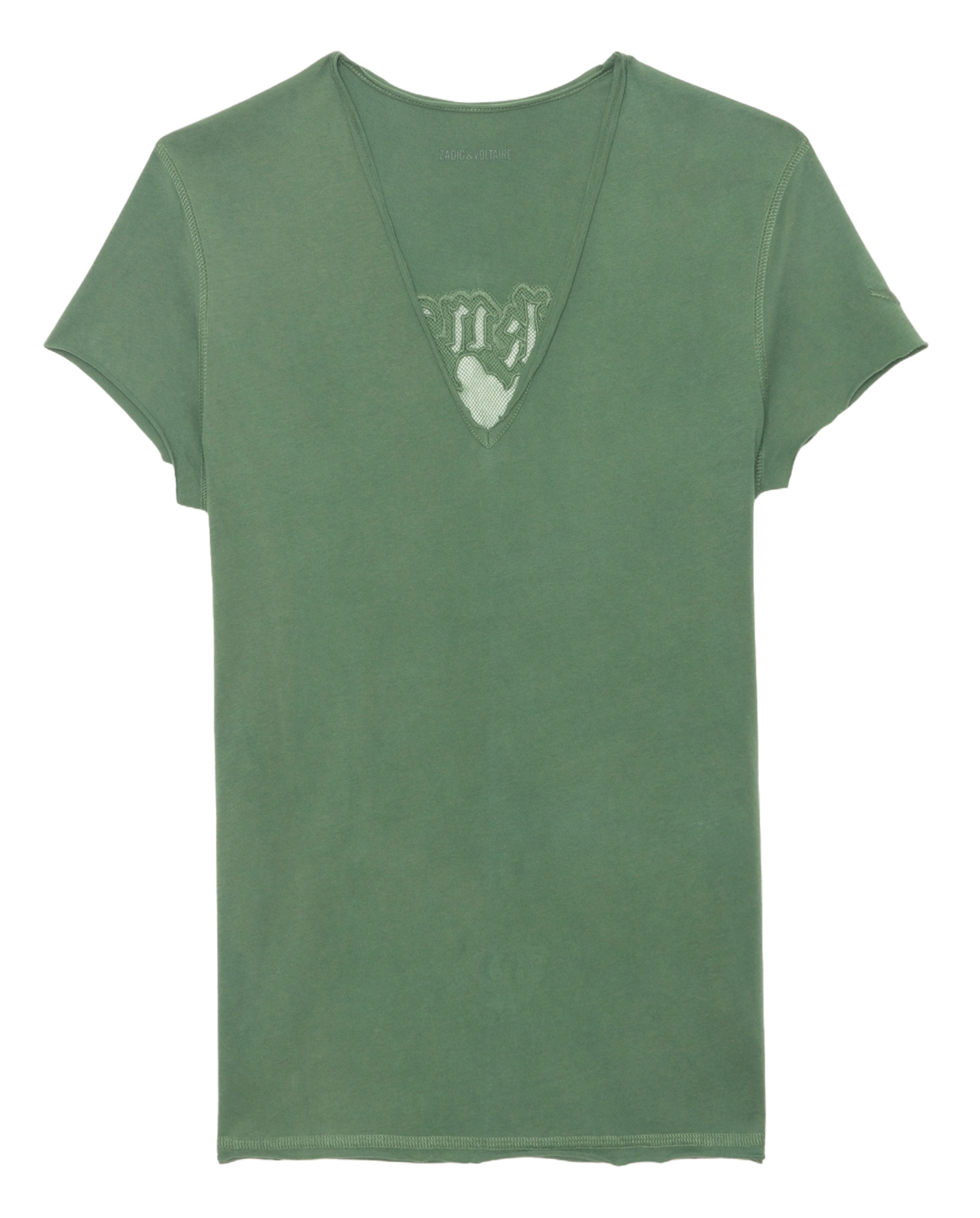 STORY - Tee-shirt droit en coton bio brodé | Vert