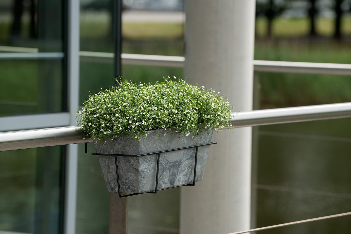 Artstone balkonbak Ella 37 x 17 cm grijs