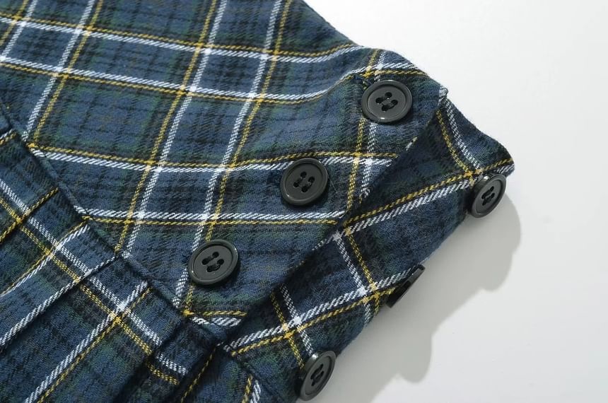 Florentine - Geruite minirok met middelhoge taille en plooien