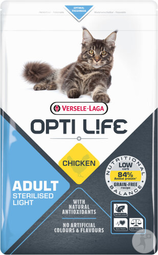 Opti Life Adult Sterilised/Light Alimentation Chats Au Poulet Sachet 2,5kg