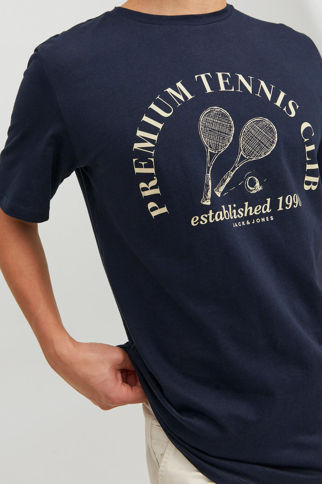 Camiseta de algodão com logo - Azul