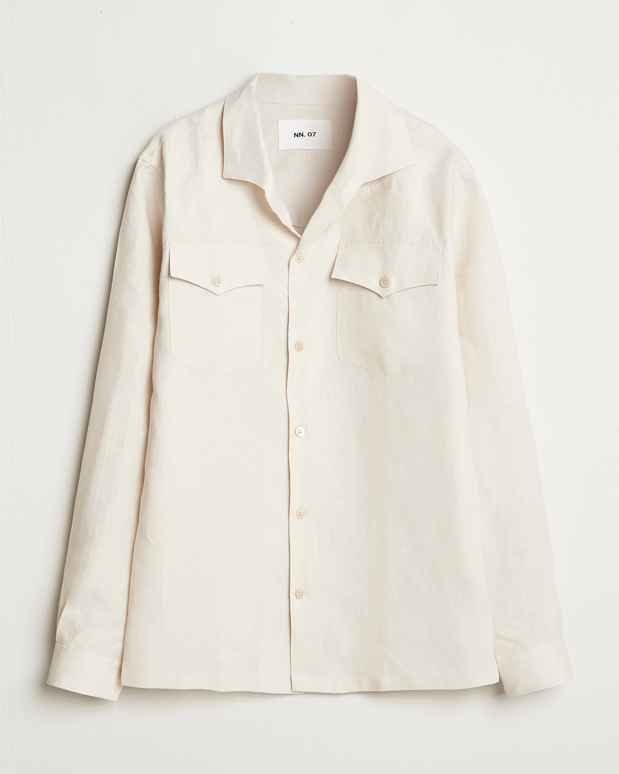 NN07 Pax Linen Western Shirt Ivory