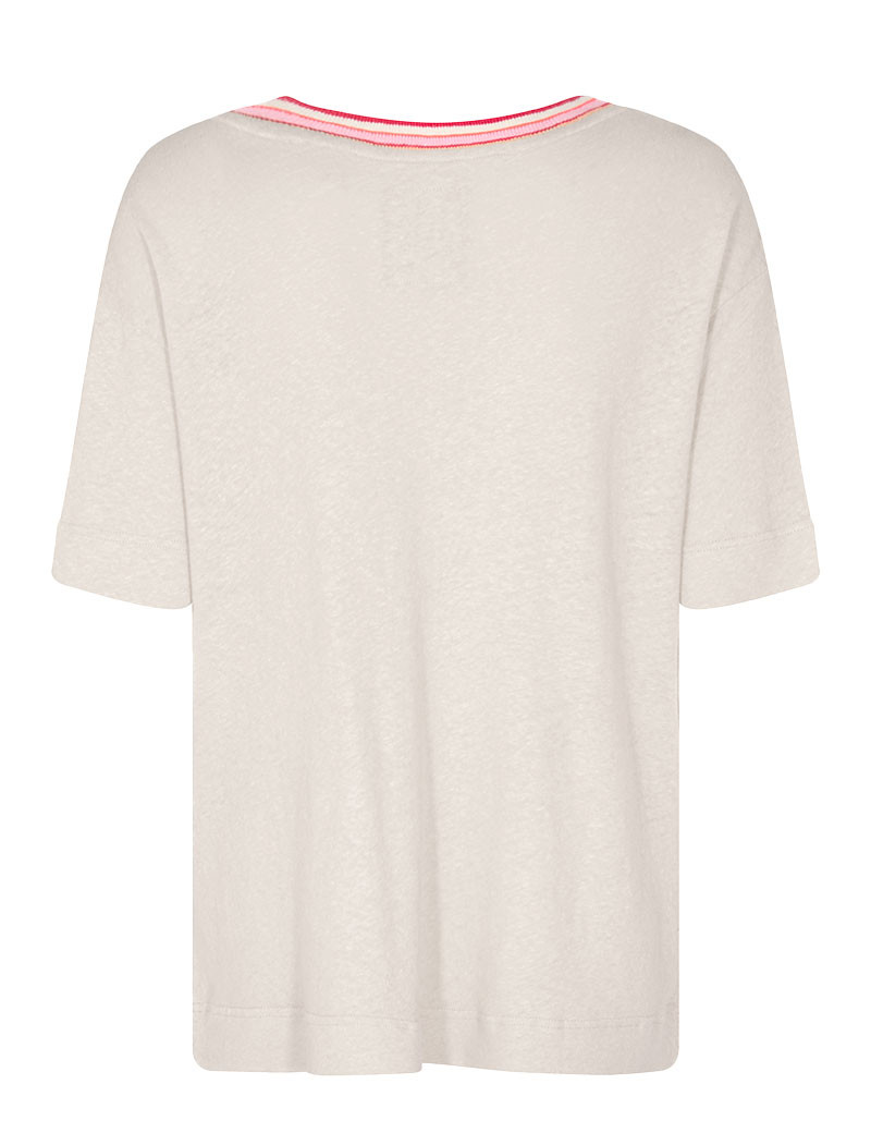 MOS MOSH T-SHIRT FEMME COL V MORAQ BLANC
