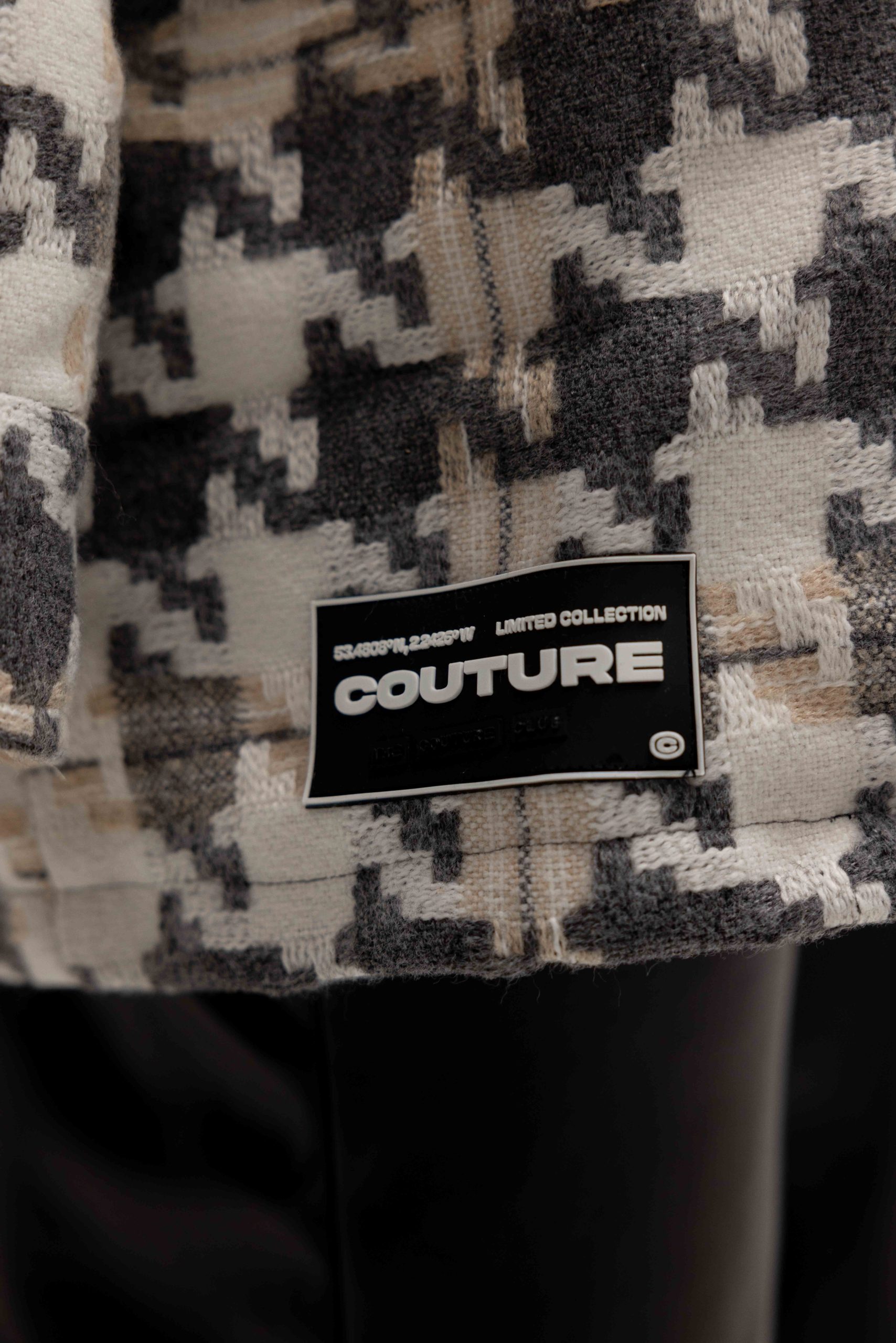 Couture Club Digital Check Heavyweight Jack Dames Beige