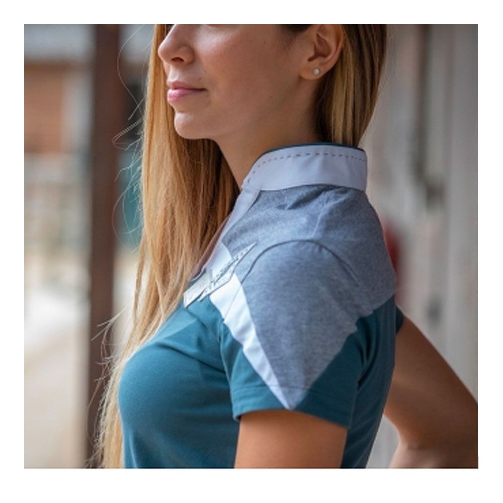 Pénélope INDY - Polo Femme bleu canard